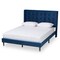 Baxton Studio Gothard  Navy Blue Velvet Upholstered and Dark Brown Finished Wood King Size Platform Bed 215-12366-ZORO - alternate 8
